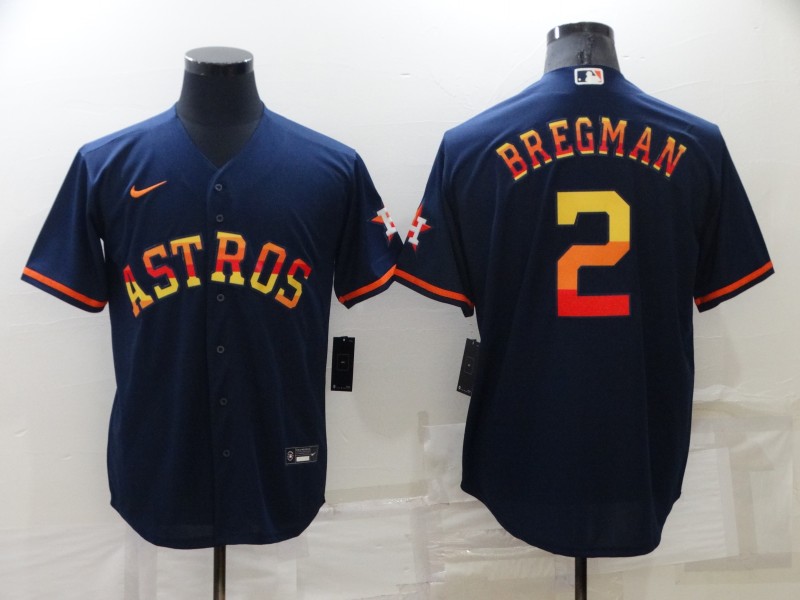 Men's Houston Astros #2 Alex Bregman 2022 Navy Cool Base Stitched Jersey Men's Houston Astros #2 Alex Bregman 2022 Navy Cool Base Stitched Jersey